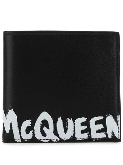 Graffiti Signature Logo Half Wallet Black - ALEXANDER MCQUEEN - BALAAN 2