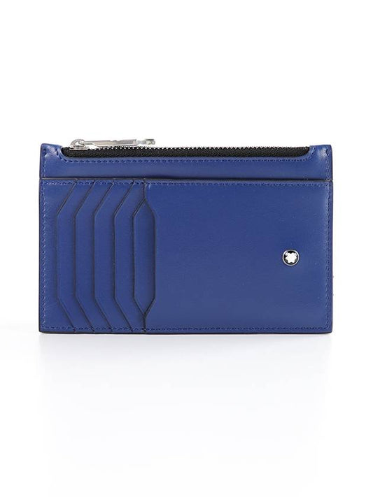 Meistert?ck 8CC Zipper Pocket Card Wallet Blue - MONTBLANC - BALAAN.