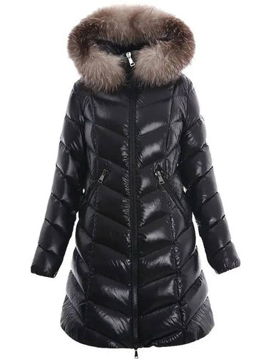 Women's Fulmarus Fur Hooded Down Long Padding Black - MONCLER - BALAAN 1