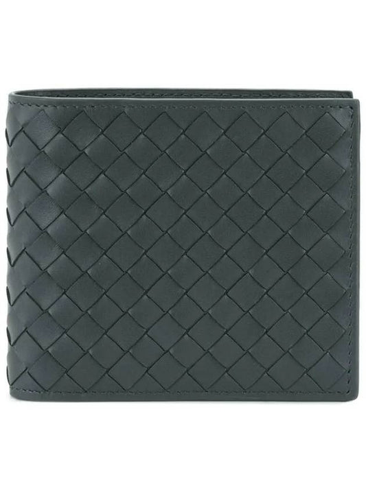 Intrecciato Weaving Half Wallet Dark Grey - BOTTEGA VENETA - BALAAN 2