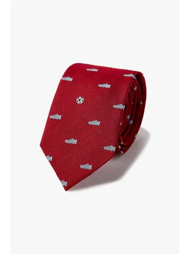 PS Sneakers Pattern Silk Tie Red - PAUL SMITH - BALAAN 1