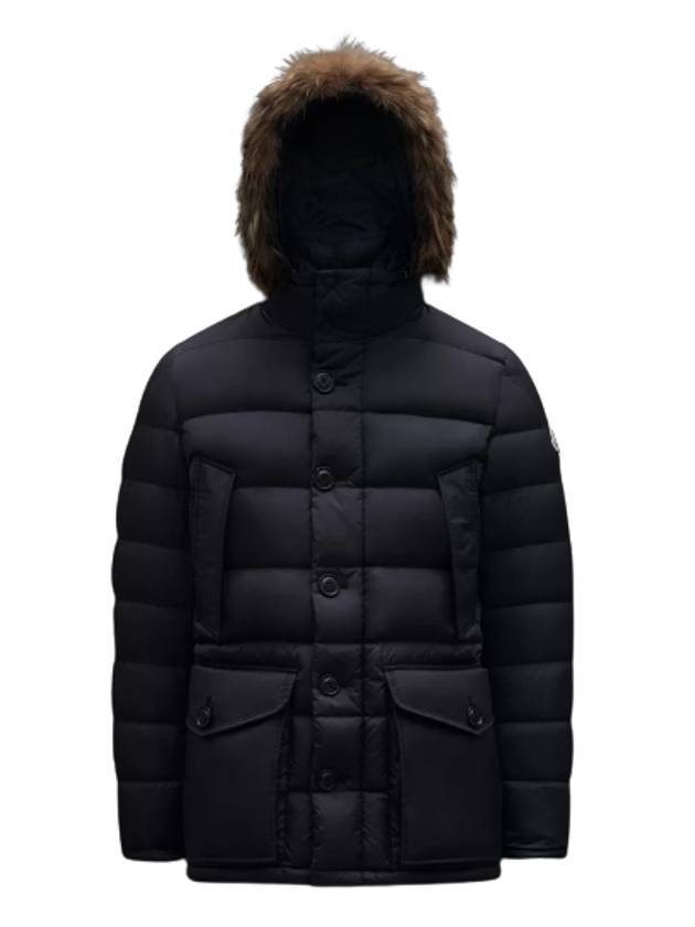 Men's Cluny Hooded Fur Short Padding Night Blue - MONCLER - BALAAN 2