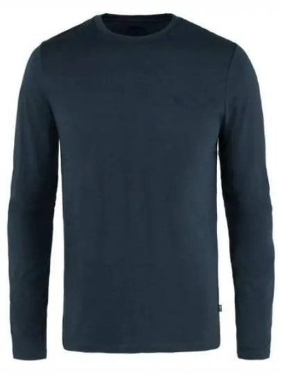 Men's Abisko Wool Long Sleeve T-Shirt Dark Navy - FJALL RAVEN - BALAAN 2