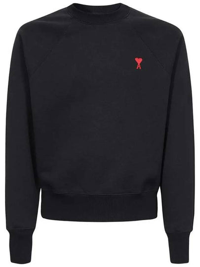 Small Heart Logo Sweatshirt Black - AMI - BALAAN 2