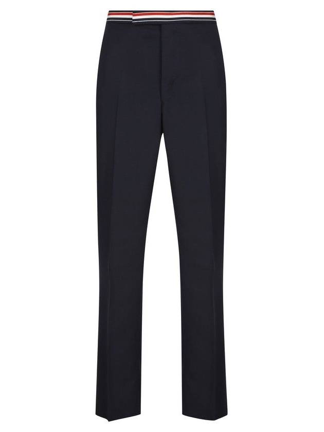 Low Rise Backstrap Super 120 Twill Straight Pants Navy - THOM BROWNE - BALAAN 2