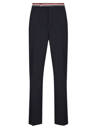 Low Rise Backstrap Super 120 Twill Straight Pants Navy - THOM BROWNE - BALAAN 2