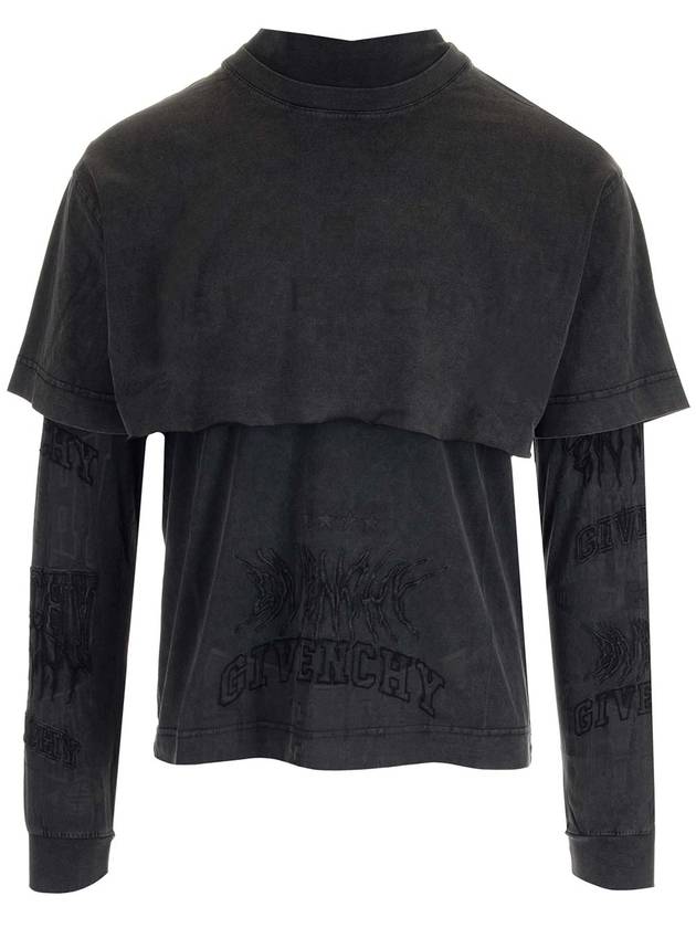 Logo Layered Long Sleeve T-Shirt Black - GIVENCHY - BALAAN 1