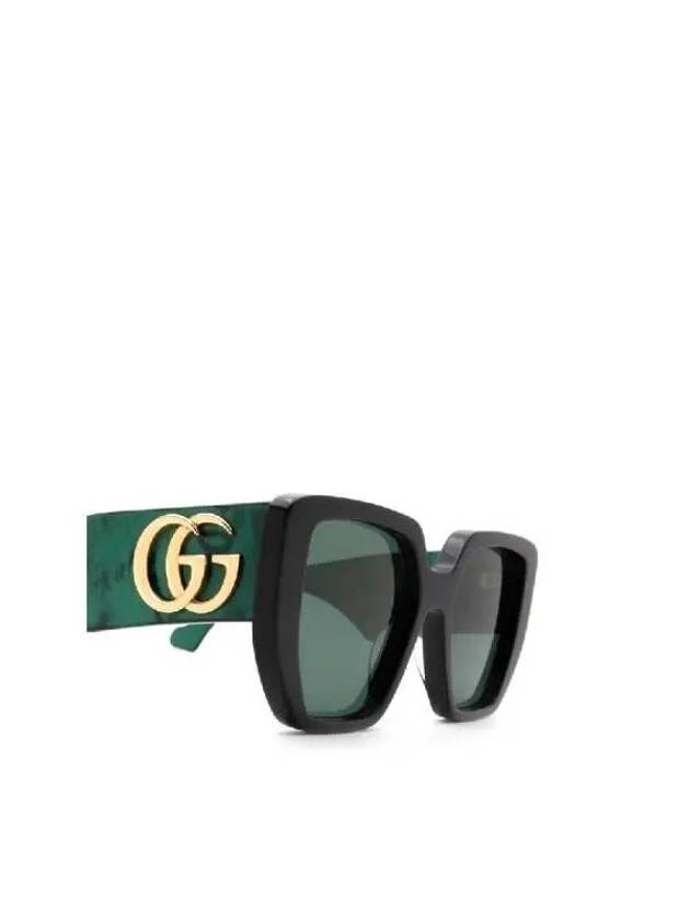 Eyewear Interlocking G Two-tone Bold Sunglasses Black Green - GUCCI - BALAAN 4