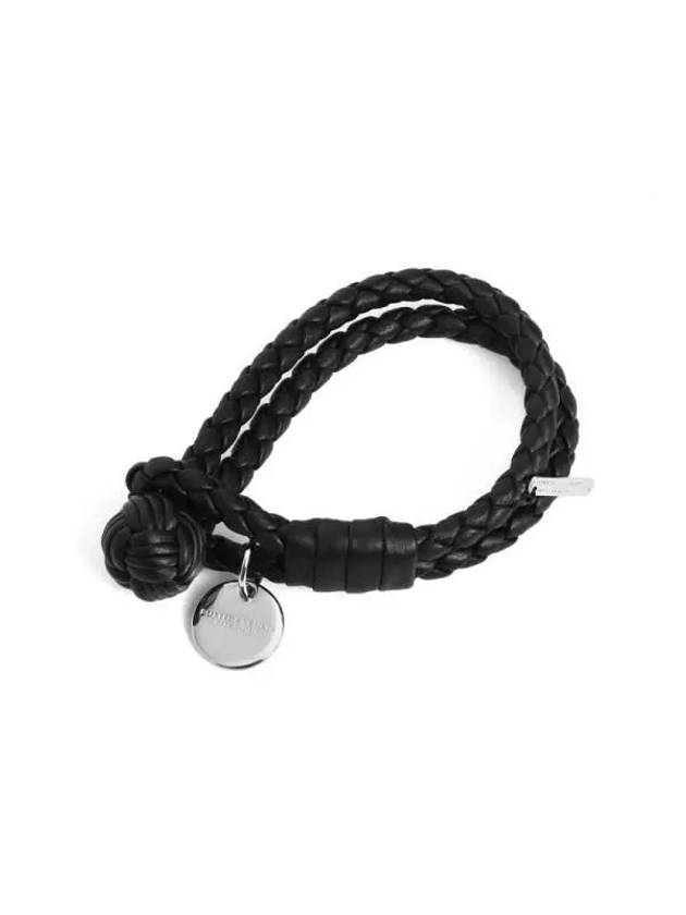 Intrecciato Double Weaving Bracelet Black - BOTTEGA VENETA - BALAAN 3