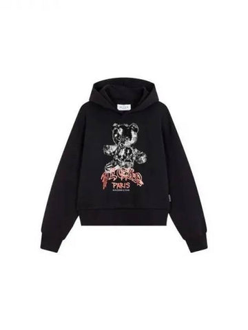 Women's Man Fit Teddy Hooded Sweatshirt Black 271256 - PHILIPP PLEIN - BALAAN 1