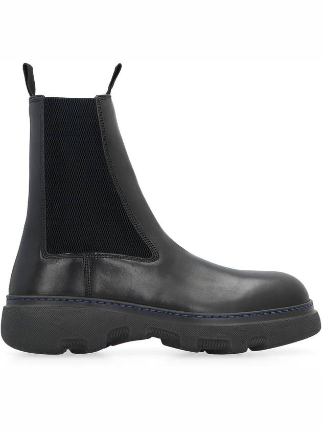 Leather Chelsea Boots Black - BURBERRY - BALAAN 3