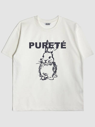 Purette Graphic Short Sleeve T-Shirt Cream White - KLOR - BALAAN 1