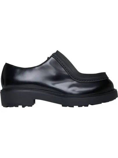 Diapason Opaque Brushed Leather Lace-Up Shoes Black - PRADA - BALAAN 2