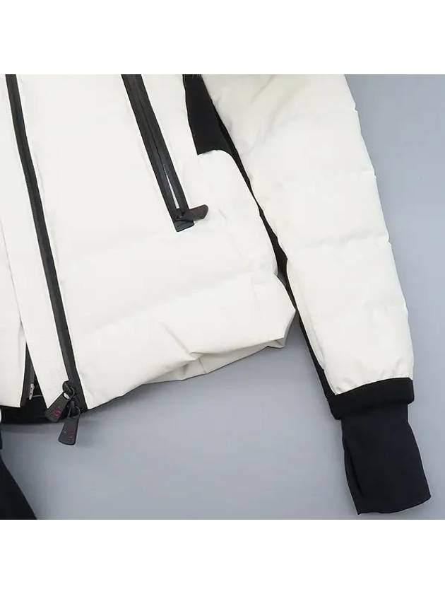 White color LAMOURA GIUBBOTO hooded shearling short down jacket - MONCLER - BALAAN 5