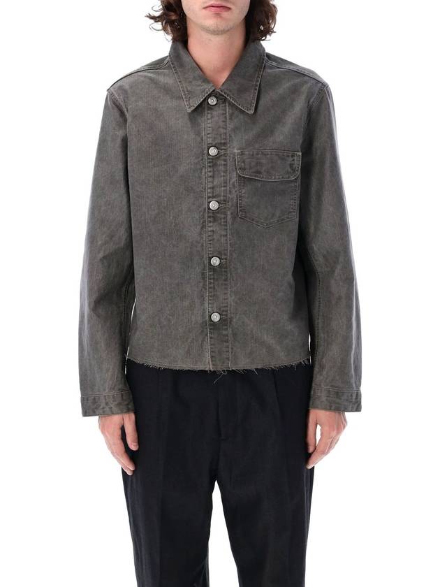 Cut Reverse Olive Pigment Coated Weave Jacket Grey - OUR LEGACY - BALAAN 2