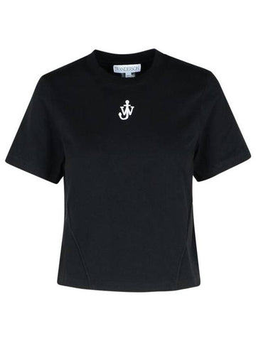 Logo Cotton Short Sleeve T-Shirt Black - JW ANDERSON - BALAAN 1