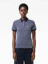 Slim Fit Monogram Jacquard Polo Shirt Navy - LACOSTE - BALAAN 2