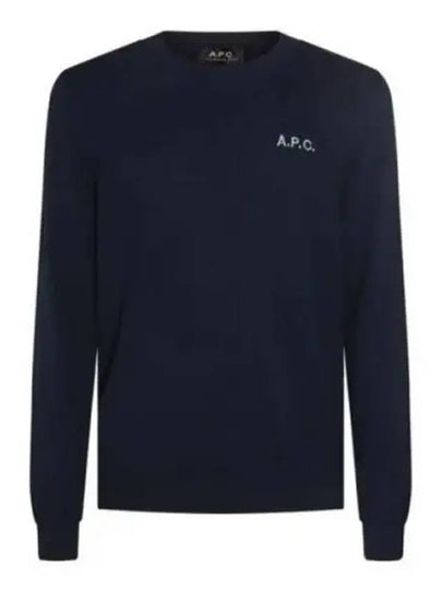 Embroidered Logo Knit Top Navy - A.P.C. - BALAAN 2