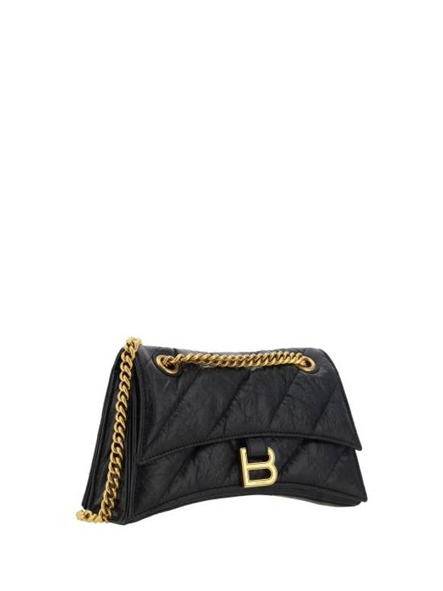 Women's Crush Logo Gold Chain Small Shoulder Bag Black - BALENCIAGA - BALAAN 3