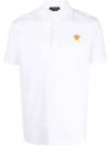 Embroidered Logo Polo Shirt White - VERSACE - BALAAN 2