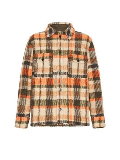 Kervon Check Oversized Shirt Jacket Orange - ISABEL MARANT - BALAAN 2