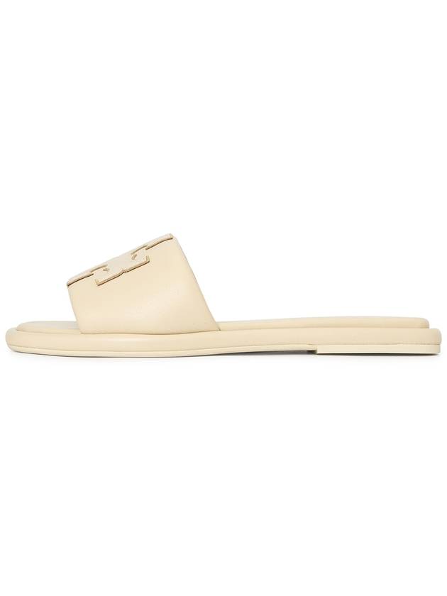 Double T Slide Slippers Beige - TORY BURCH - BALAAN 5