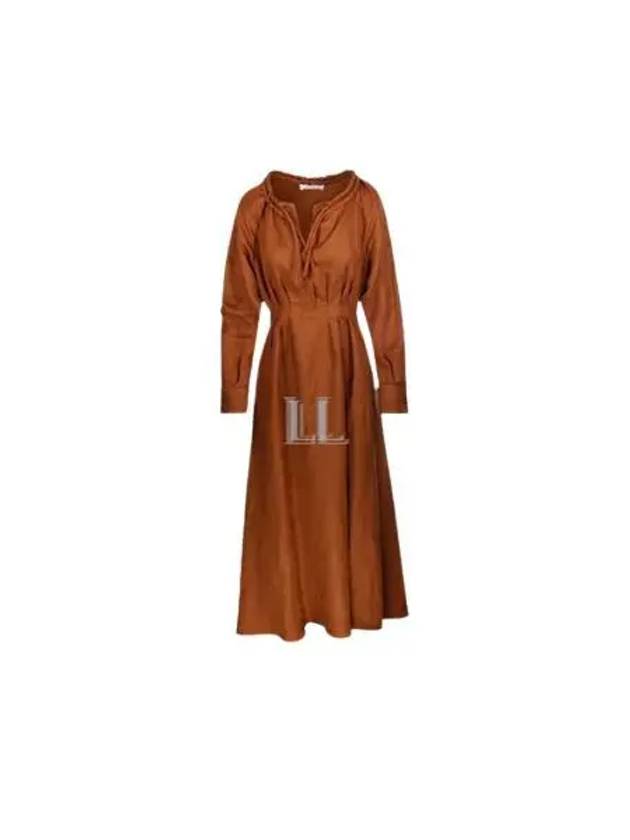 Drina Long Dress Brown - MAX MARA - BALAAN 2