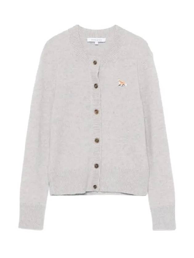 Baby Fox Patch Wool Cardigan Grey - MAISON KITSUNE - BALAAN 3