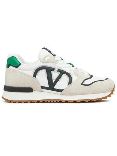 V Logo Low Top Sneakers Green White - VALENTINO - BALAAN 2