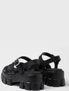 Triangle Logo Sandals Black - PRADA - BALAAN 6