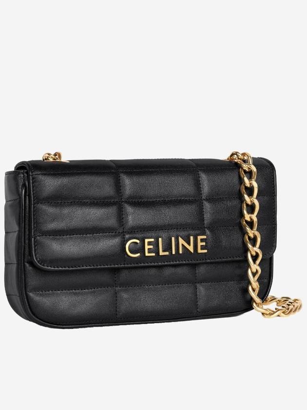 Monochrome Matelasse Chain Shoulder Bag Black - CELINE - BALAAN 3