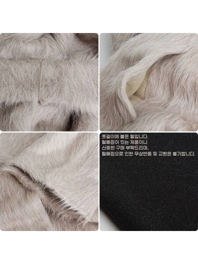 Women's Callio Belted Alpaca Wool Fur Coat Ice - MAX MARA - BALAAN.