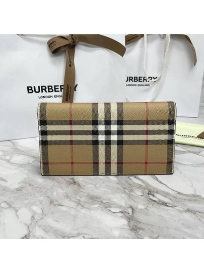 Check Pattern Bifold Long Wallet Beige - BURBERRY - BALAAN 2