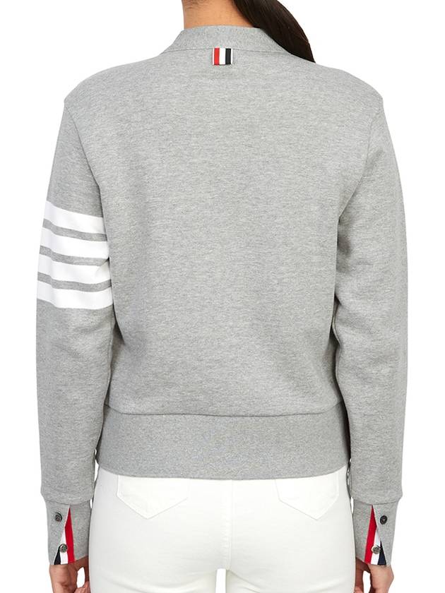 4-Bar Loopback Jersey Cardigan Light Grey - THOM BROWNE - BALAAN 5