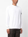 Stretch Cotton Fleece Mock Turtleneck Sweatshirt White - STONE ISLAND - BALAAN 6