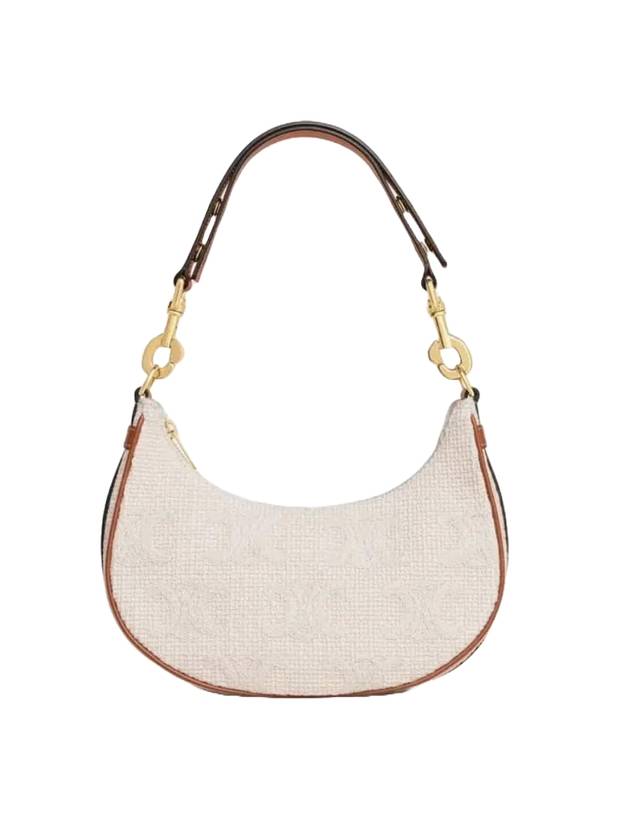 Women's Triomphe Crochet Medium Ava Shoulder Bag Natural Tan - CELINE - BALAAN 1