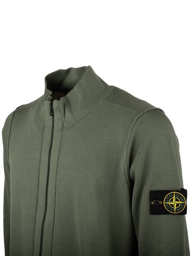 Wappen Patch Cotton Zip-Up Cardigan Dark Green - STONE ISLAND - BALAAN 4