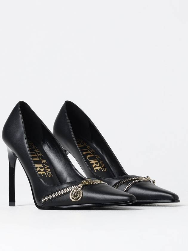 Zip Detail Pumps Heel Black - VERSACE - BALAAN 3