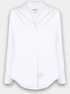 Logo Patch Long Sleeve Shirt White - THOM BROWNE - BALAAN 2