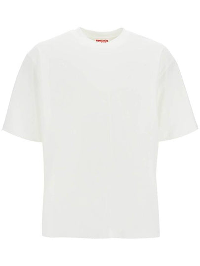 Maxi Oval D Embroidery Short Sleeve T-Shirt White - DIESEL - BALAAN 2