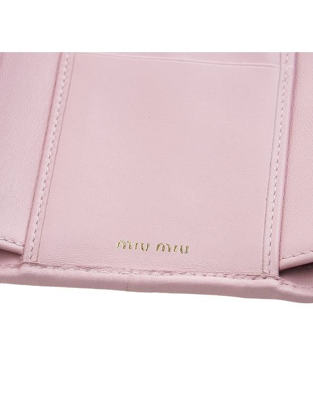 Matelasse Logo Nappa Leather Half Wallet Alabaster Pink - MIU MIU - BALAAN 9