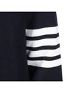 4 Bar Armband Milano Stitch Knit Top Navy - THOM BROWNE - BALAAN 7