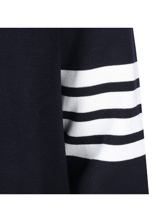 4 Bar Armband Milano Stitch Knit Top Navy - THOM BROWNE - BALAAN 7