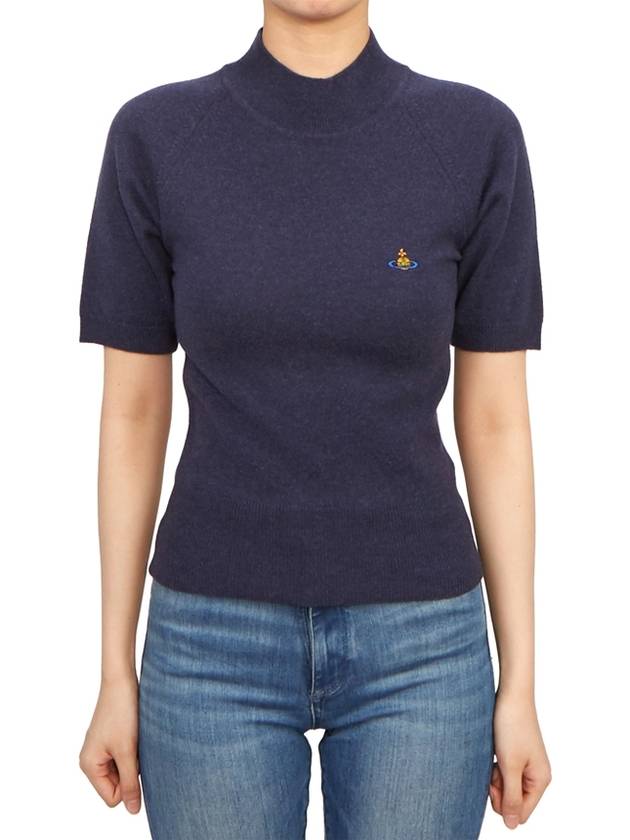 Bea Logo Short Sleeve T-Shirt Navy - VIVIENNE WESTWOOD - BALAAN 4