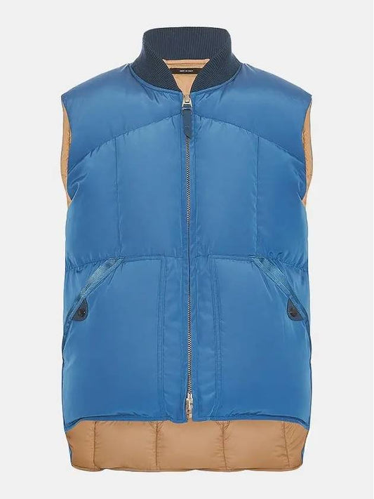 Men's Light Down Padding Vest Blue - TOM FORD - BALAAN 2