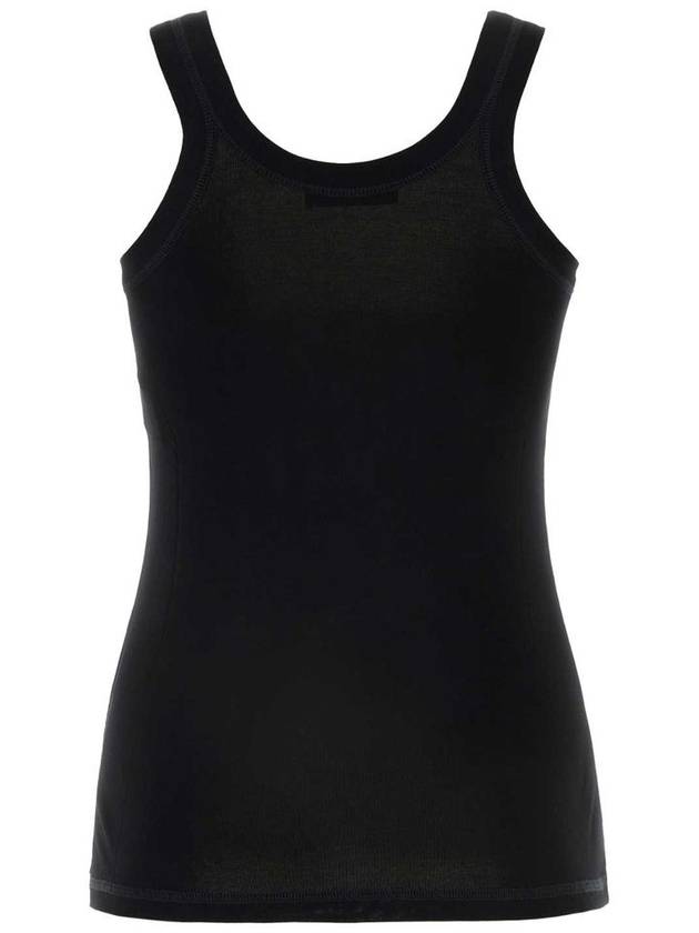 Ribbed Cotton Sleeveless Black - LEMAIRE - BALAAN 3