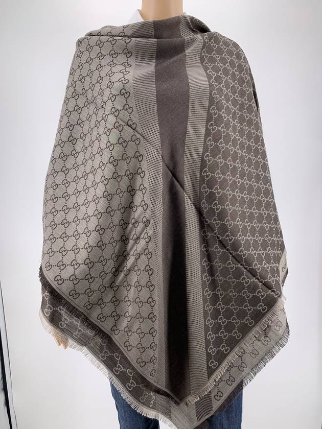 GG Jacquard Square Muffler Grey - GUCCI - BALAAN 4