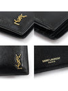 607727 Black leather monogram gold plated East West half wallet - SAINT LAURENT - BALAAN 7