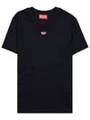 T Leg D Regular Fit Cotton Short Sleeve T-Shirt Black - DIESEL - BALAAN 9