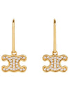 Triomphe Rhinestone Earrings Gold - CELINE - BALAAN 2